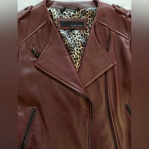 Genuine Leather jacket in plum/wine color